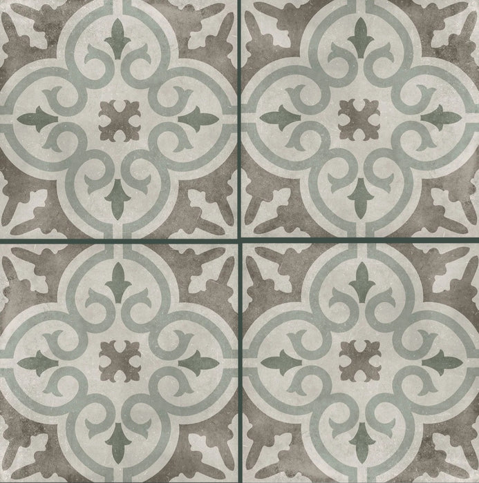 Romano waves green matt porcelain tiles 210.6x210.6x9mm