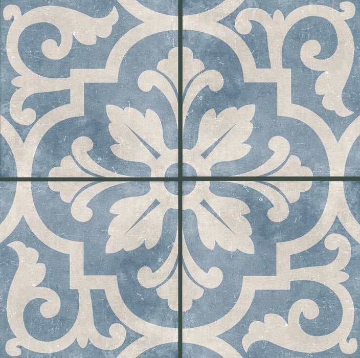 Romano waves blue matt porcelain tiles 210.6x210.6x9mm