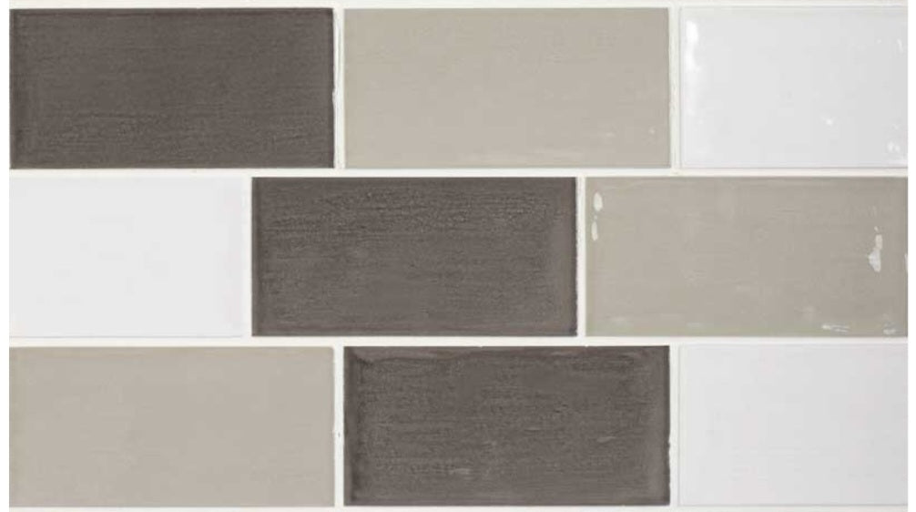 Dorset Rustic Mix  Anthracite ceramic gloss 75x150x8mm