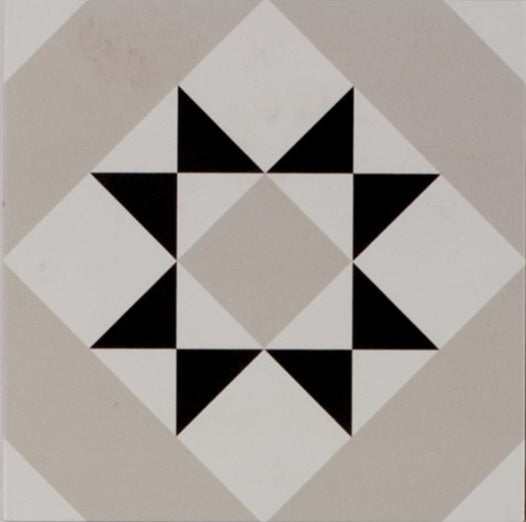 Blanconero Georgian Geometric Grigio porcelain 200x200x8.5mm