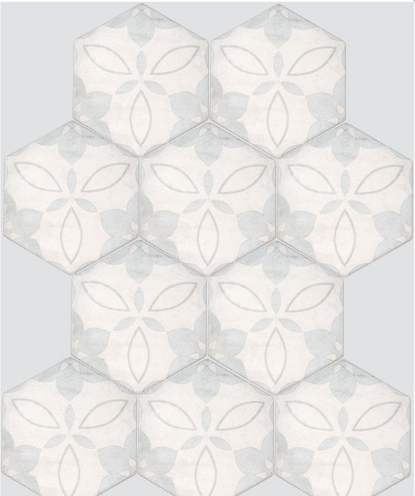 Florence Blue Hexagon porcelain 210x250x10mm