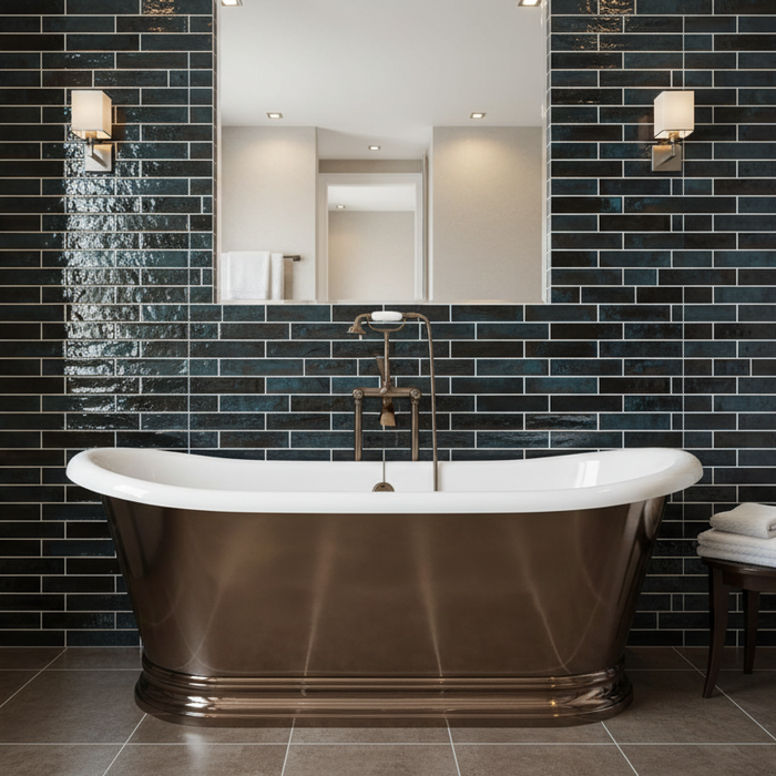 Como Dark Blue gloss ceramic 65x250x7mm