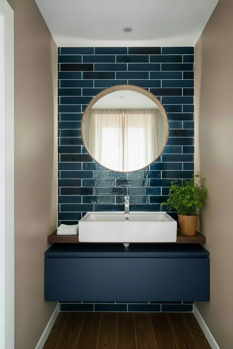 Como Navy Blue gloss ceramic 65x250x7mm