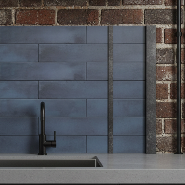 Monaco Brick blue matt porcelain 60x250x9mm