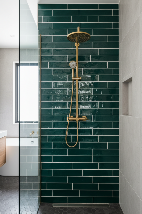Retro Gloss Dark Green ceramic 75x30x8mm