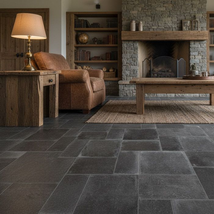 Vulcania Tumbled Stone Effect Slate Porcelain Tiles