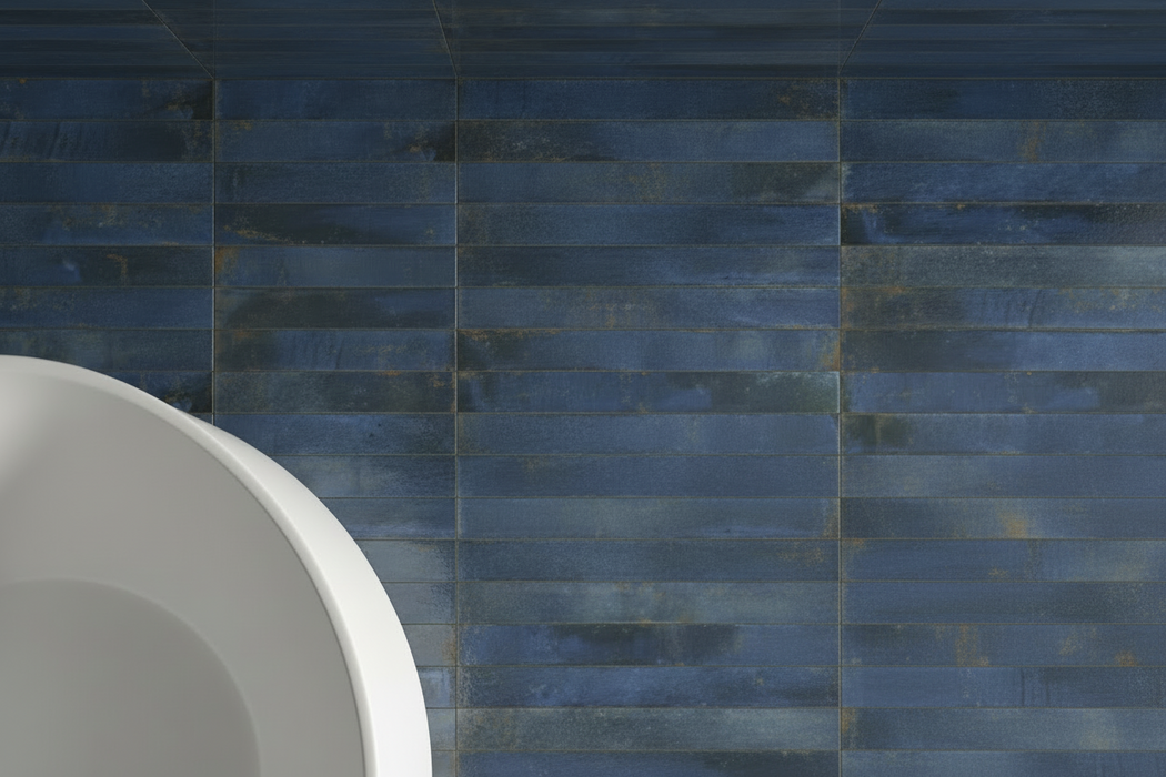 Genesi Blue Brillo Porcelain Tiles 4.8x45x0.8cm