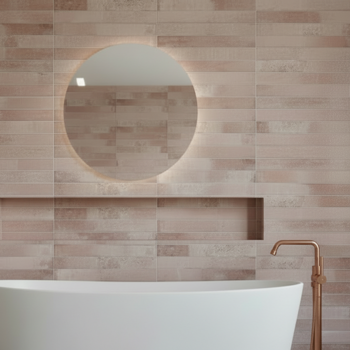 Genesi Pink Brillo Porcelain Tiles 4.8x45x0.8cm