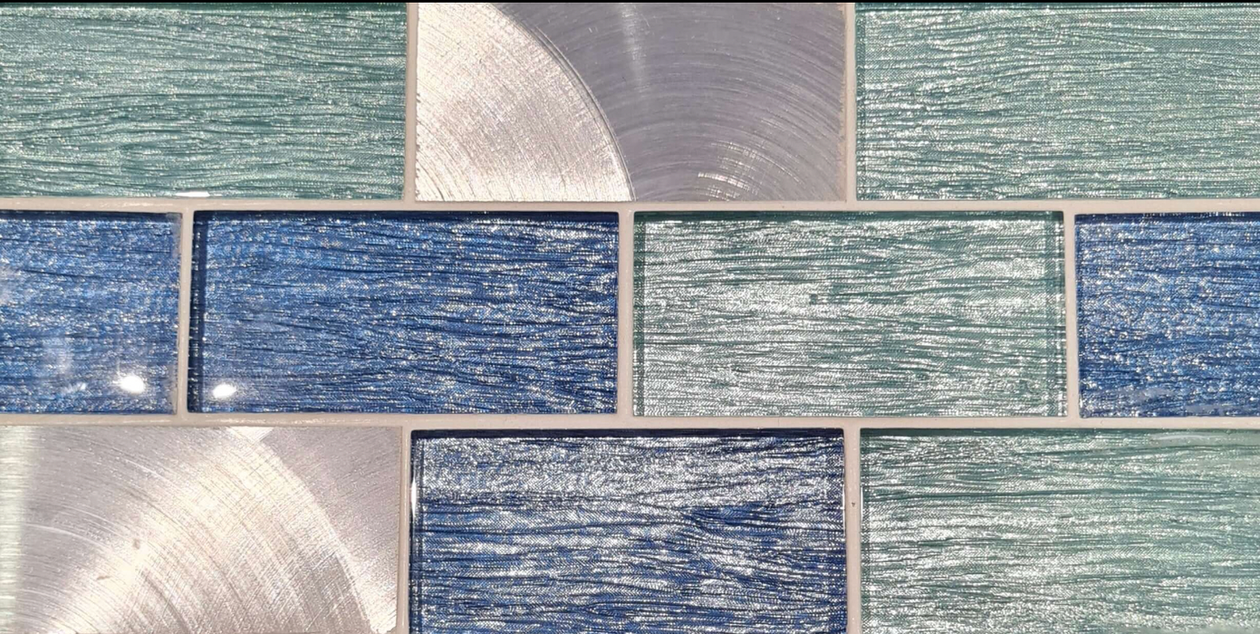 Portland Blue Brick Mosaic Wall 350x300x8mm