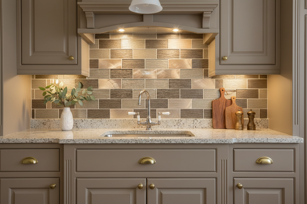 Portland Brown Brick Mosaic Wall 350x300x8mm