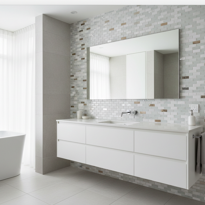 Nautica Oyster White Mosaic Wall 295x292x8mm