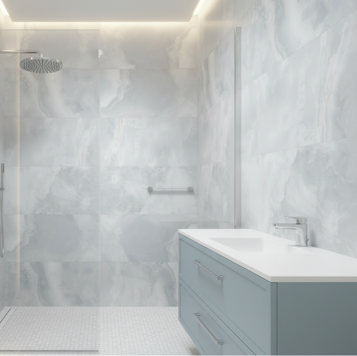 Onyx blue elegant tiles gloss 60x120cm