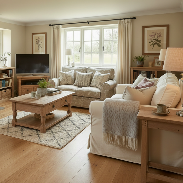 Fresh Oak Elite Engineered Wood Flooring HDF Long Length 20X185cm