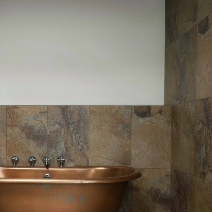 Keystone Mocha Slate Effect Matt Porcelain Floor Tile 600x400mm