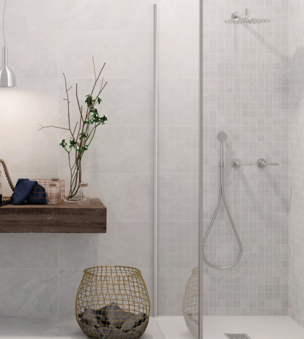 Eco slate white porcelain tiles