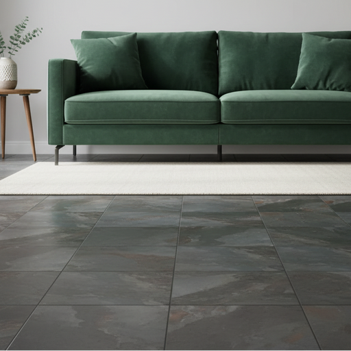 Burbank Storm Blue Grey Stone Effect Porcelain Wall and Floor Tiles 600x400mm