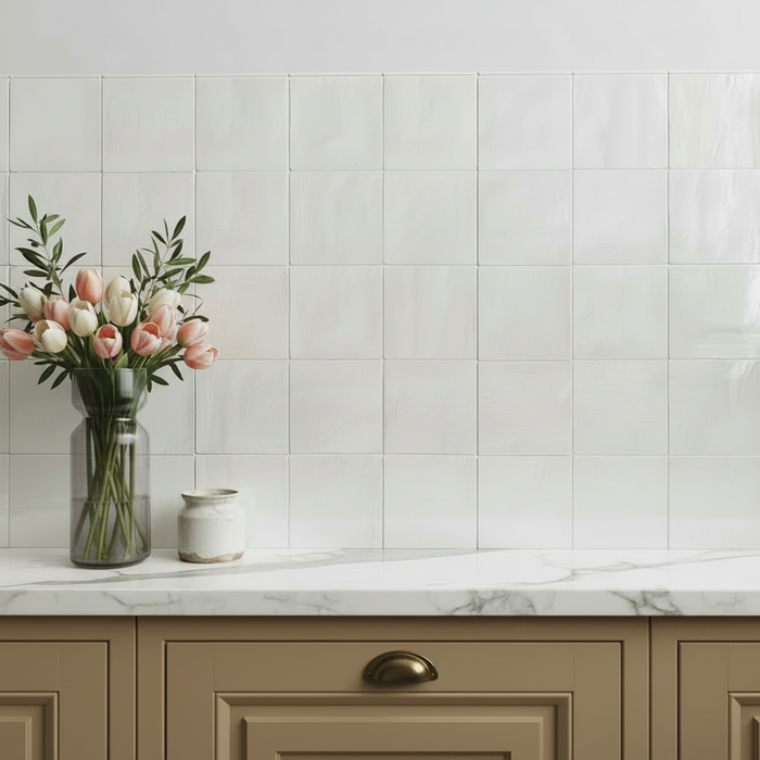 Zellige White Wall tiles 13x13cm