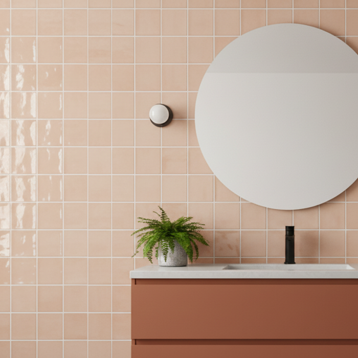 Zellige Dusty Pink Wall tiles 13x13cm