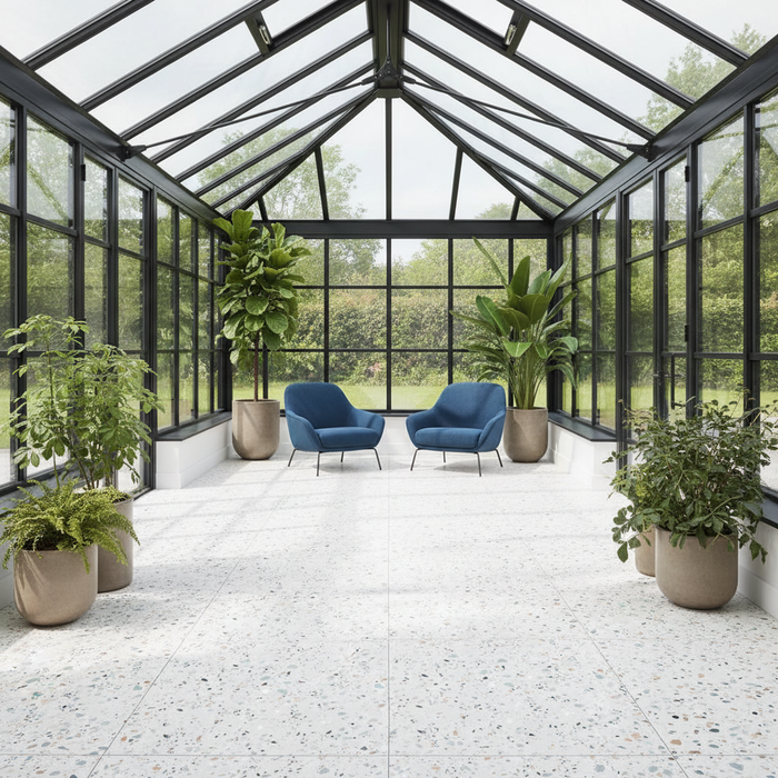 White terrazzo celleno 60x60cm