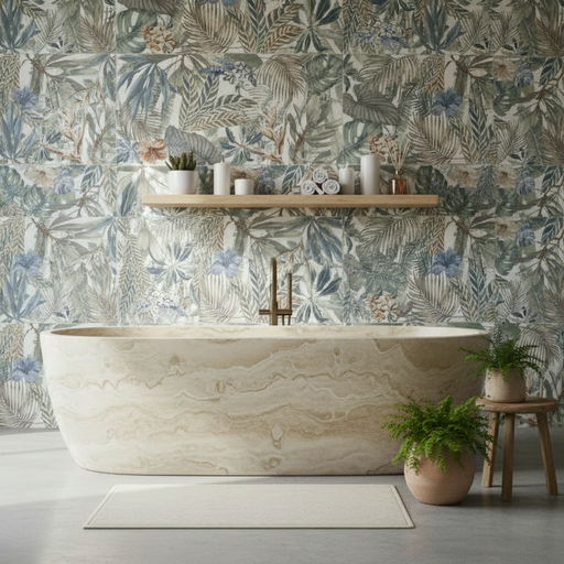 Resina Jungle tropical white matt 60x120cm