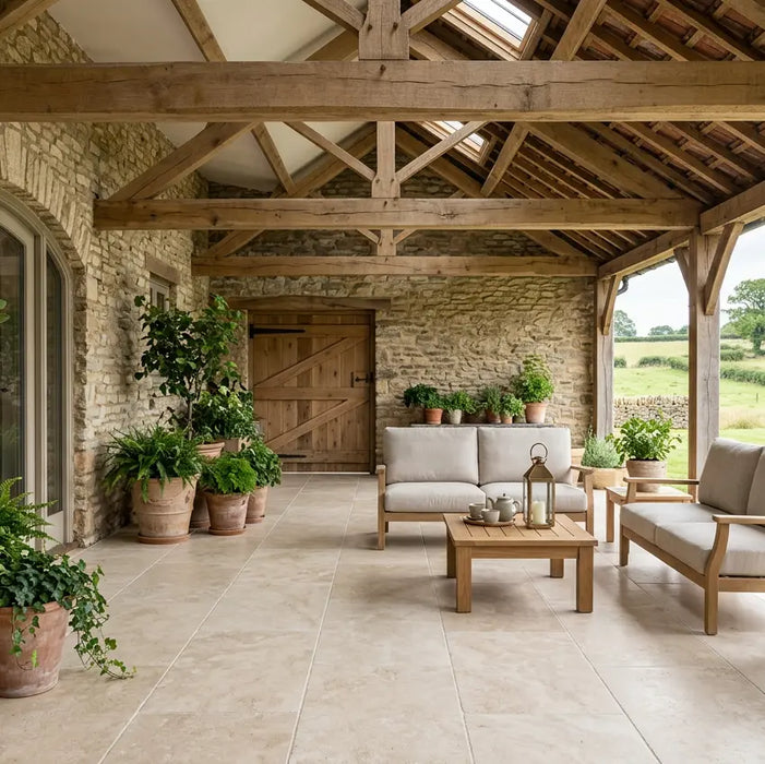 Travertino outdoor porcelain tile 60x90x2cm
