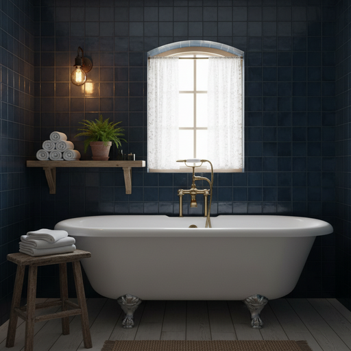 Storm Blue Zellige style tiles Wall Tiles 32x62.5cm