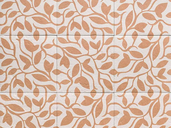 Tahoe Botanical Ornament Coral Porcelain tiles 20x20cm