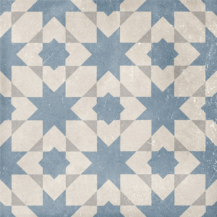 Romano star blue matt porcelain tiles 210.6x210.6x9mm