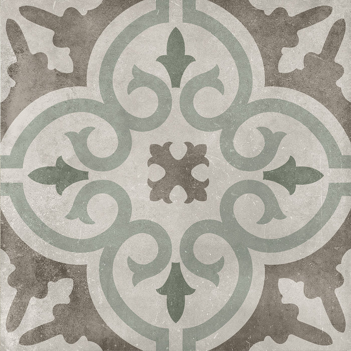 Romano waves green matt porcelain tiles 210.6x210.6x9mm