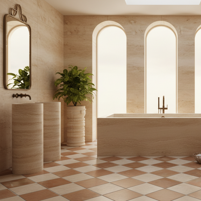 Trapani Old Terracotta Porcelain Tiles 25x25cm