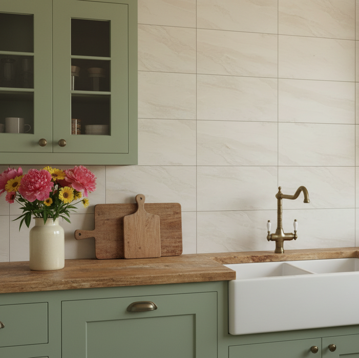 Travertine Beige Matt Ceramic Wall 30x60cm