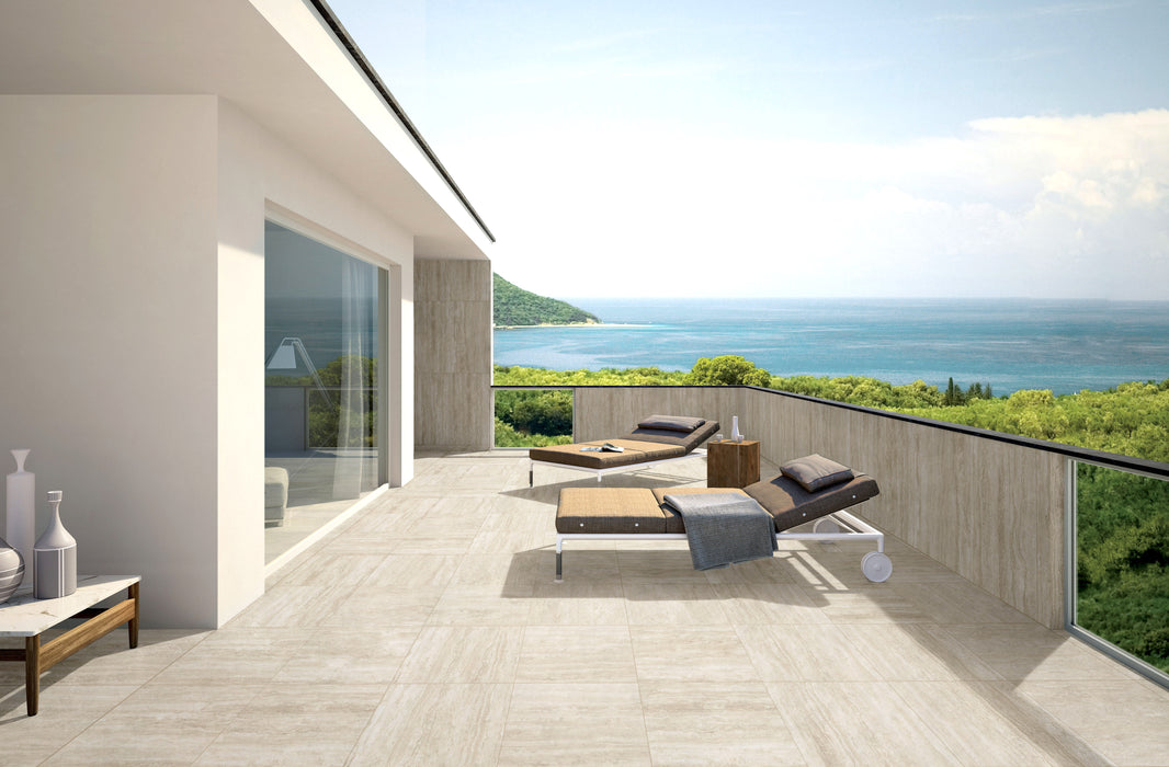 Barco travertine beige porcelain tiles 60x120cm