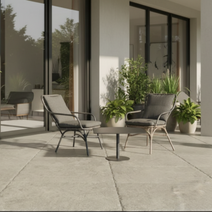 Yorkshire Antique Ivory Tumbled Effect Outdoor Porcelain Tiles