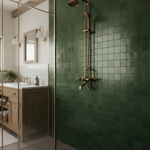 Zellige Morocco Forest Green Wall Tiles 10×10cm