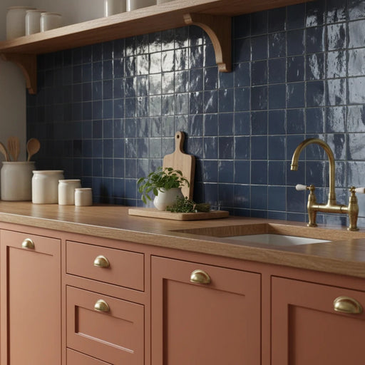 Zellige Morocco Navy Blue Wall Tiles 10×10cm