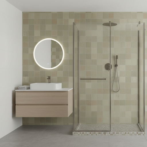 Zellige Morocco Sage Green Wall Tiles 10×10cm