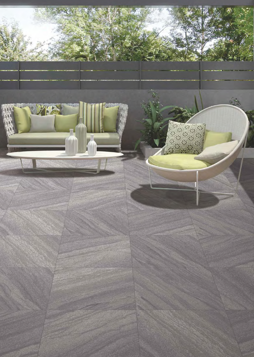 Arian Outdoor Anthracite Stone Effect Floor Tiles 60x60cm