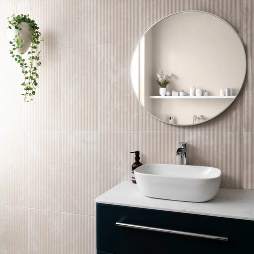 Stonehouse Zenetti Studio Vintage White Decor Marble Effect Fluted Wall Tiles Matt 30x60cm