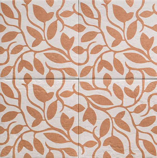 Tahoe Botanical Ornament Coral Porcelain tiles 20x20cm