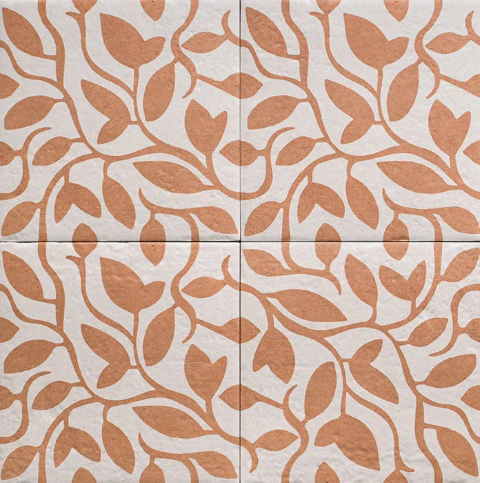 Tahoe Botanical Ornament Coral Porcelain tiles 20x20cm