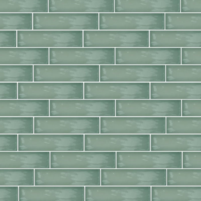 Vitrina Light Green Gloss Wall Ceramic tiles 7.5x30cm