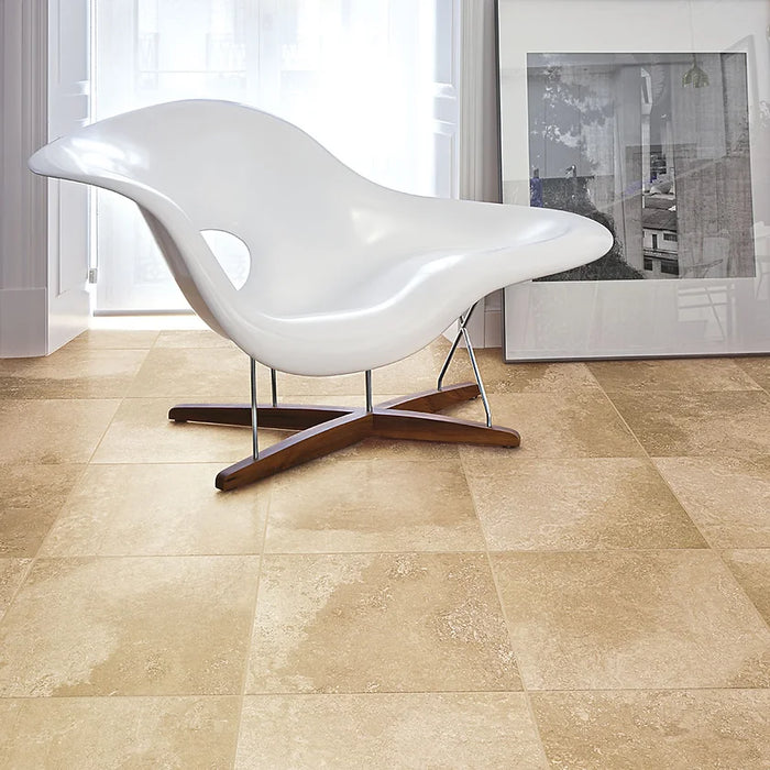 Arezzo Beige Porcelain Floor Tiles cut sample