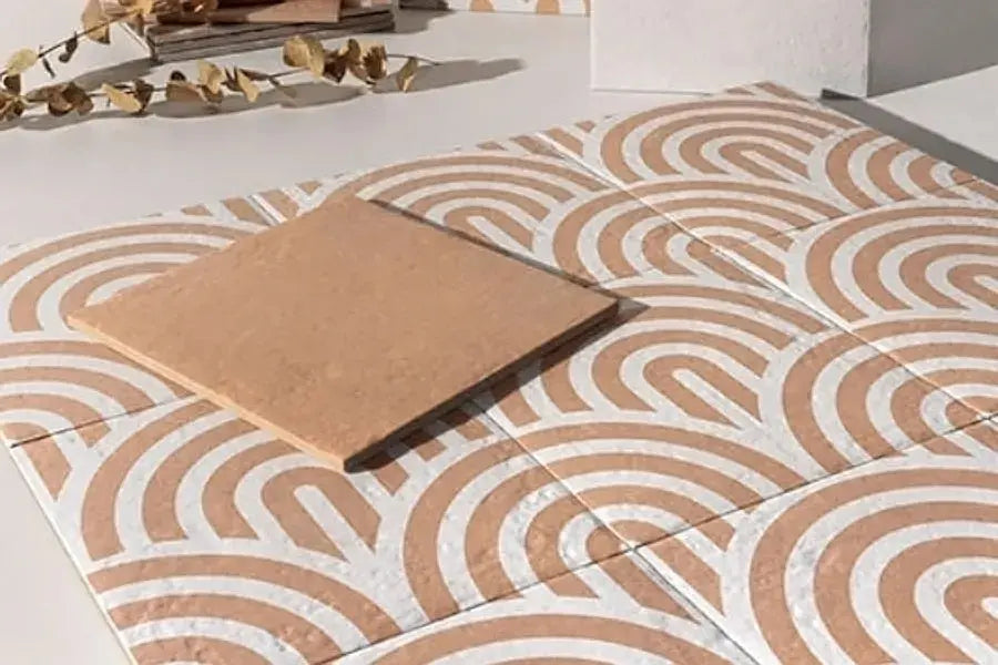 Tahoe Coral Porcelain tiles cut sample TILEJOB.CO.UK