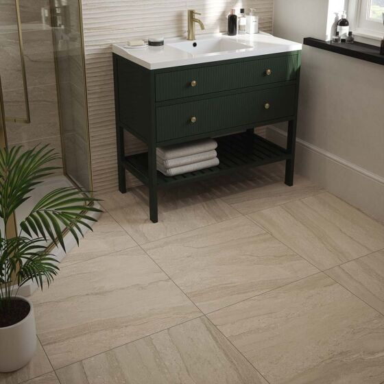 Travertine Beige floor porcelain tiles  CUT SAMPLE