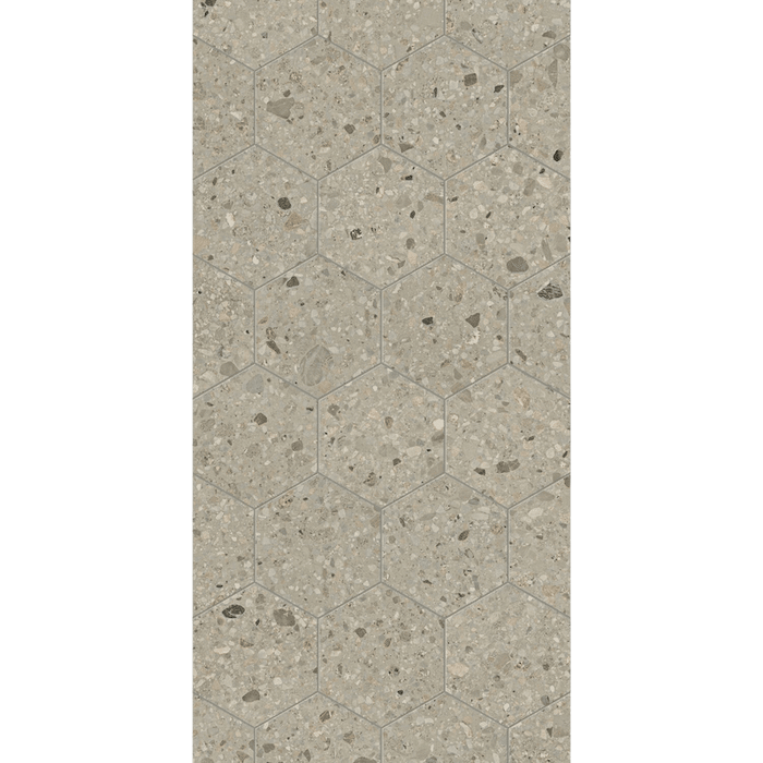 Hive Stone Terrazzo Grey Hexagon tile 250x216cm