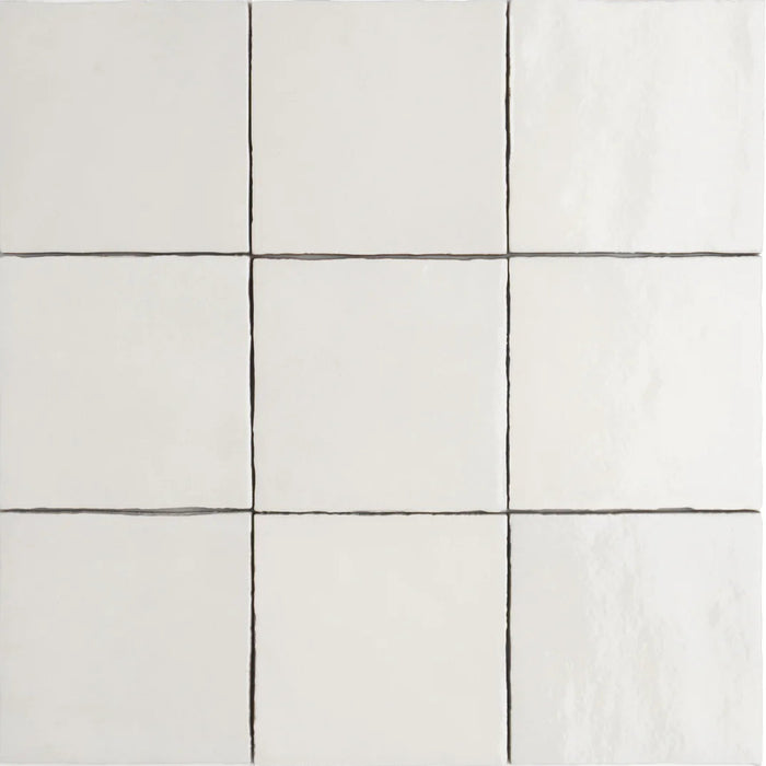 Zellige Morocco Cotton White Wall Tiles 10×10cm
