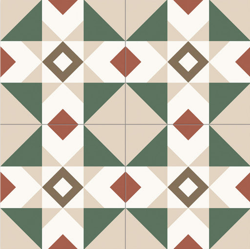 Geometry red matt porcelain 200x200mmx9mm