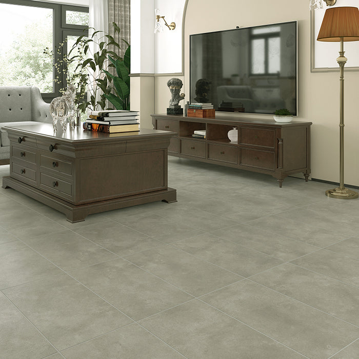 FIRMFIT Rigid Core Pre-Grouted Tiles Agate Limestone Stone LT 2463 Luxury Vinyl Flooring 405 X 810 mm