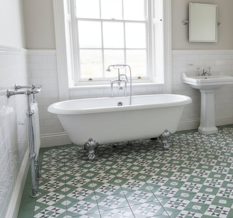 Verde Vintage Victorian Era Porcelain tile 20x20cm All tiles TILEJOB