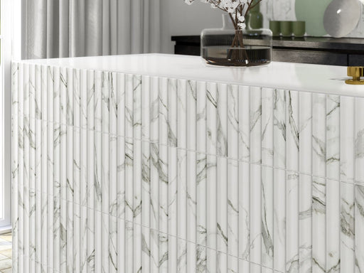 Flutessa Marble Fluted Porcelain Tiles 230 x 115 x 8.5mm